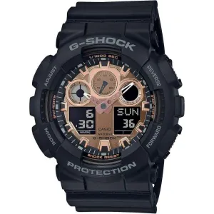 CASIO G-SHOCK BLACK & ROSE GOLD SERIES ANALOG DIGITAL MEN WATCH GA-100MMC-1AJF