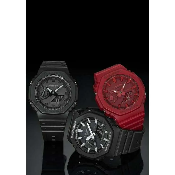 CASIO G-SHOCK CARBON CORE GUARD RUBBER STRAP ALL BLACK MEN WATCH GA-2100-1A1JF