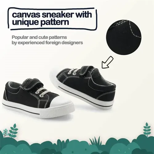 Children's shoes Solid Black boys sneaker  - KKOMFORME