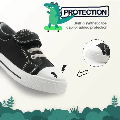 Children's shoes Solid Black boys sneaker  - KKOMFORME