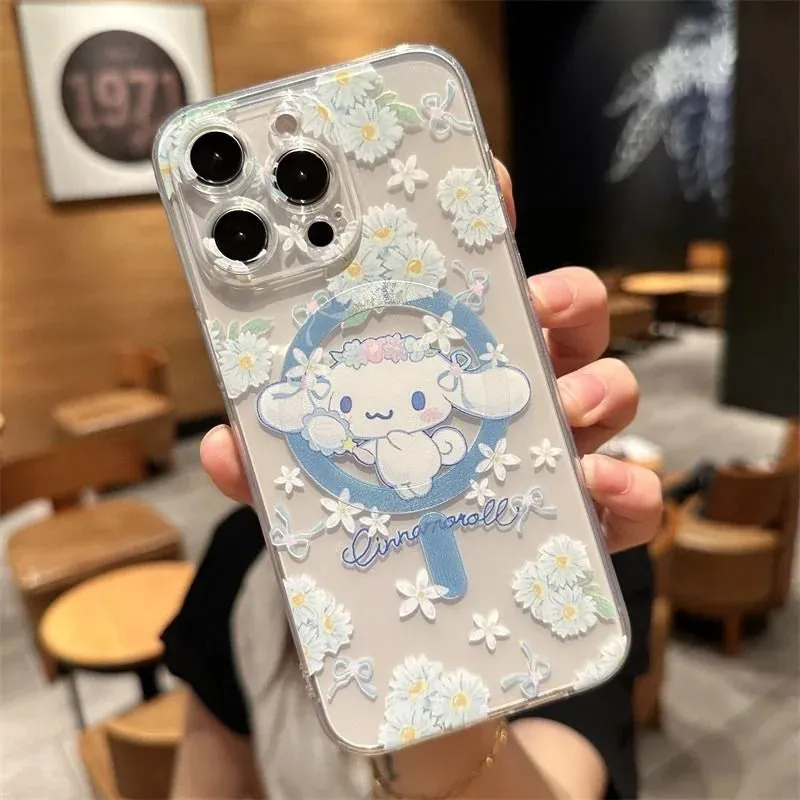 Cinnamoroll's Floral Fantasy | Magnetic MagSafe Phone Case