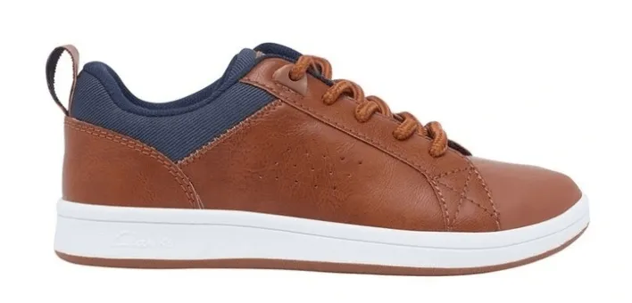 Clarks Kids Denham Boys Sneaker Tan Shoes