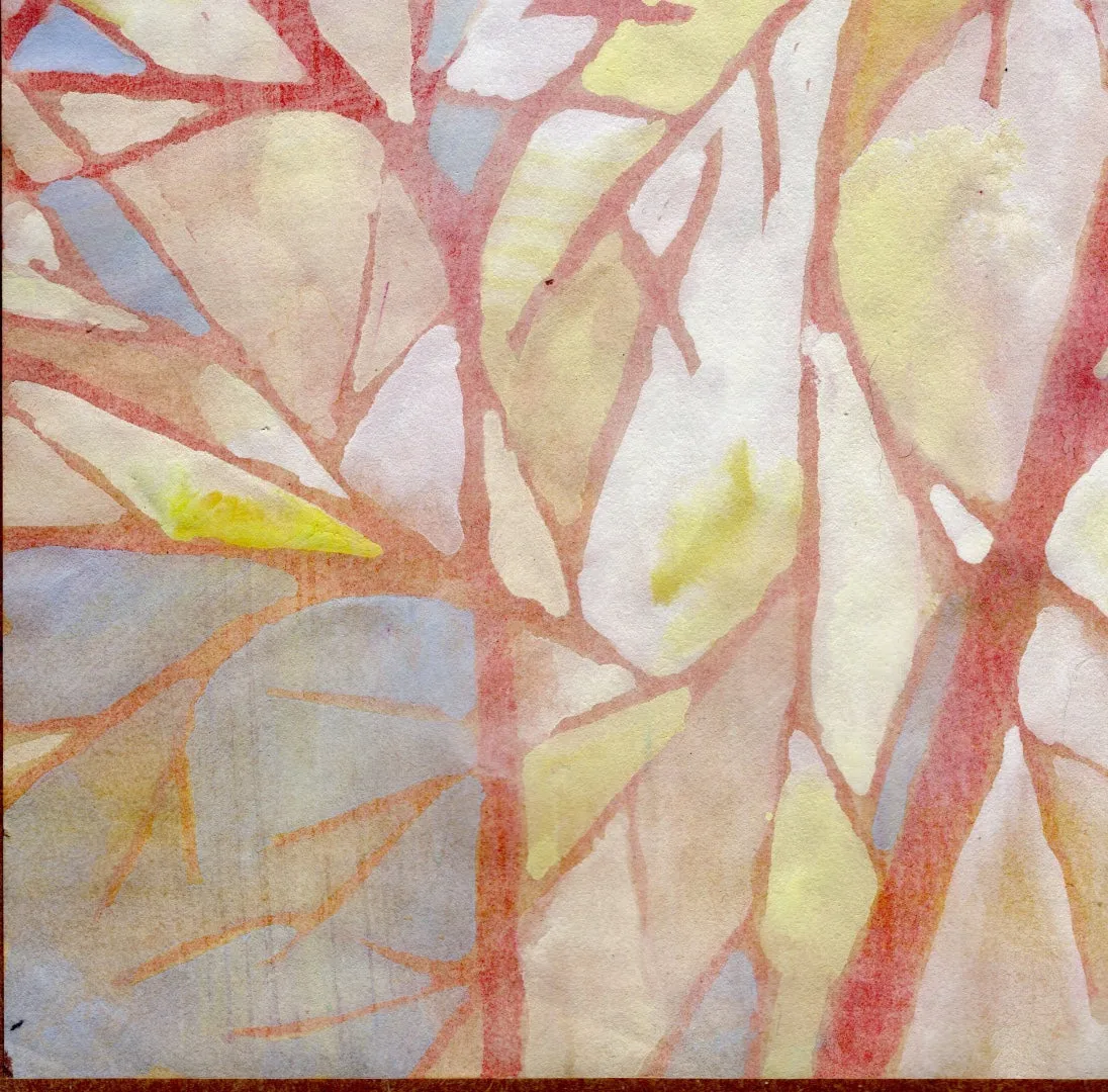 Clearing Original Watercolor/Guache Painting by Nancy Tobin - Abstract Landscape