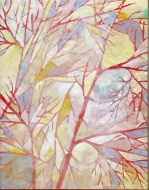 Clearing Original Watercolor/Guache Painting by Nancy Tobin - Abstract Landscape