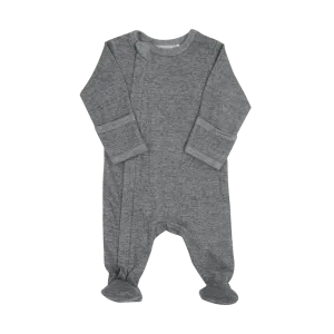 Coccoli Zipper Modal Footie in Denim Blue : Size NB to 18M