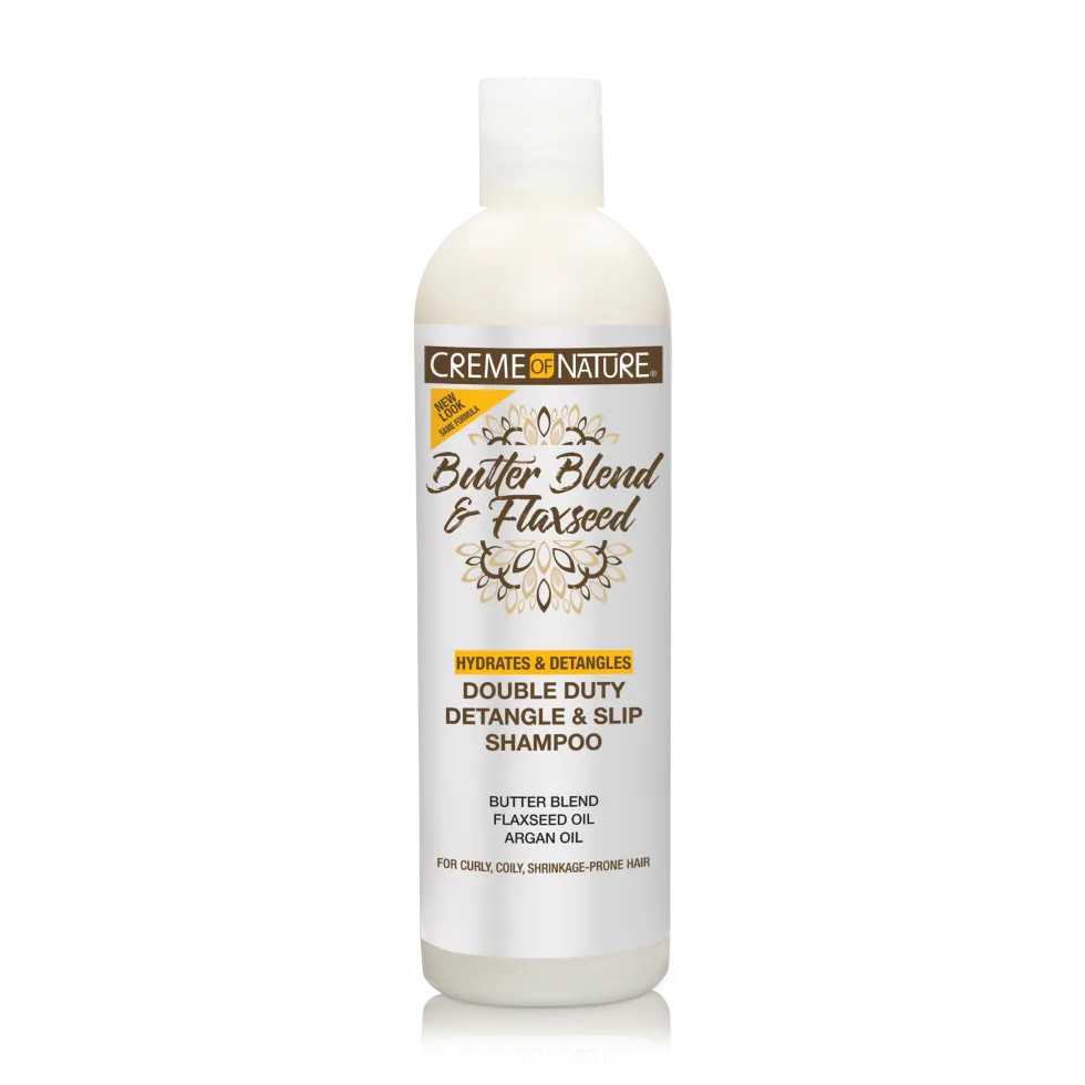Creme of Nature Butter Blend & Flaxseed Double Duty Detangle & Slip Shampoo 12oz