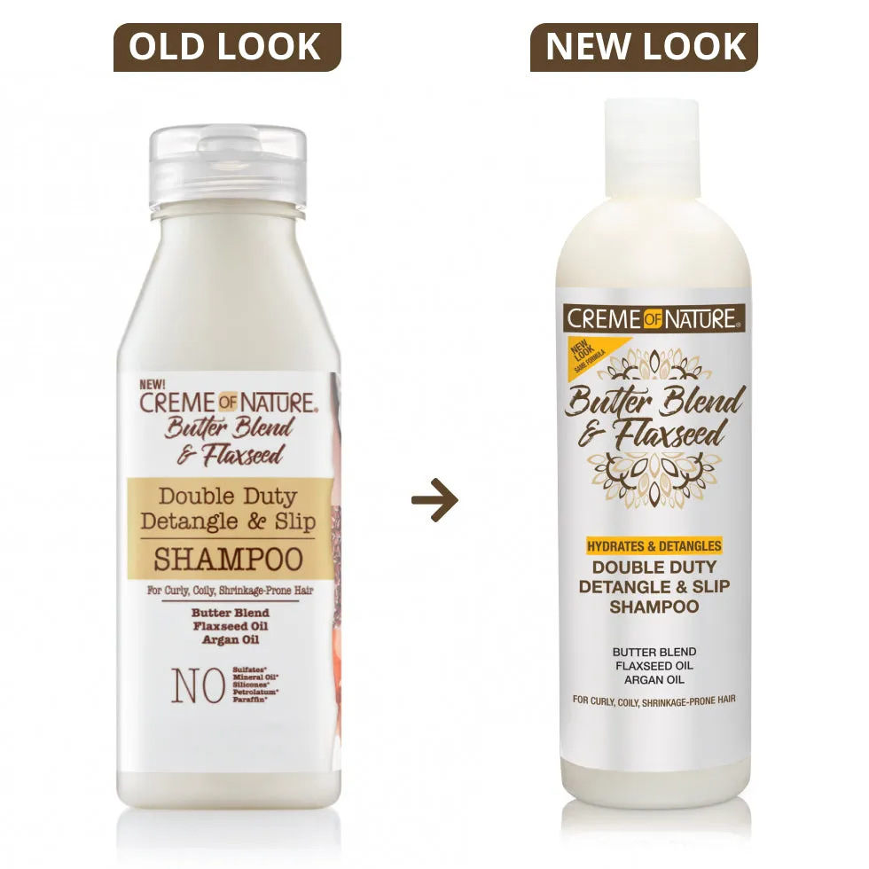 Creme of Nature Butter Blend & Flaxseed Double Duty Detangle & Slip Shampoo 12oz