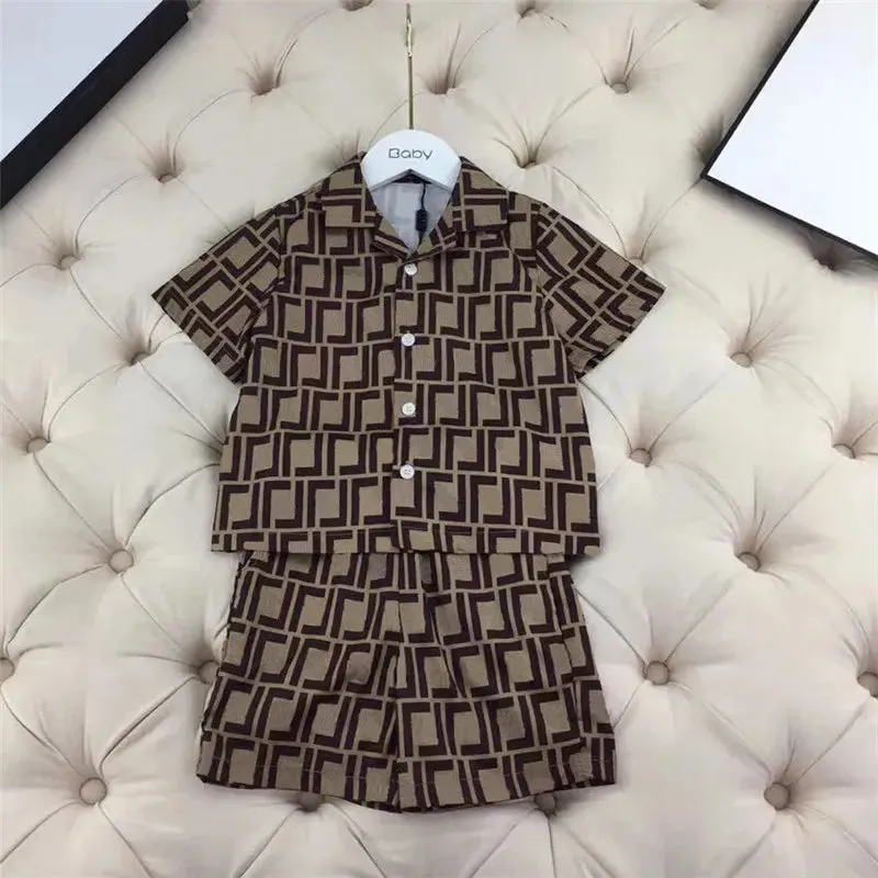 Designer Kids Clothing Sets Girls Shorts Polo Shirt Set High Quality Baby Clothes Breathable Tracksuit Full Letter Cotton Summer Outfit Kid