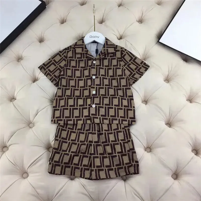 Designer Kids Clothing Sets Girls Shorts Polo Shirt Set High Quality Baby Clothes Breathable Tracksuit Full Letter Cotton Summer Outfit Kid