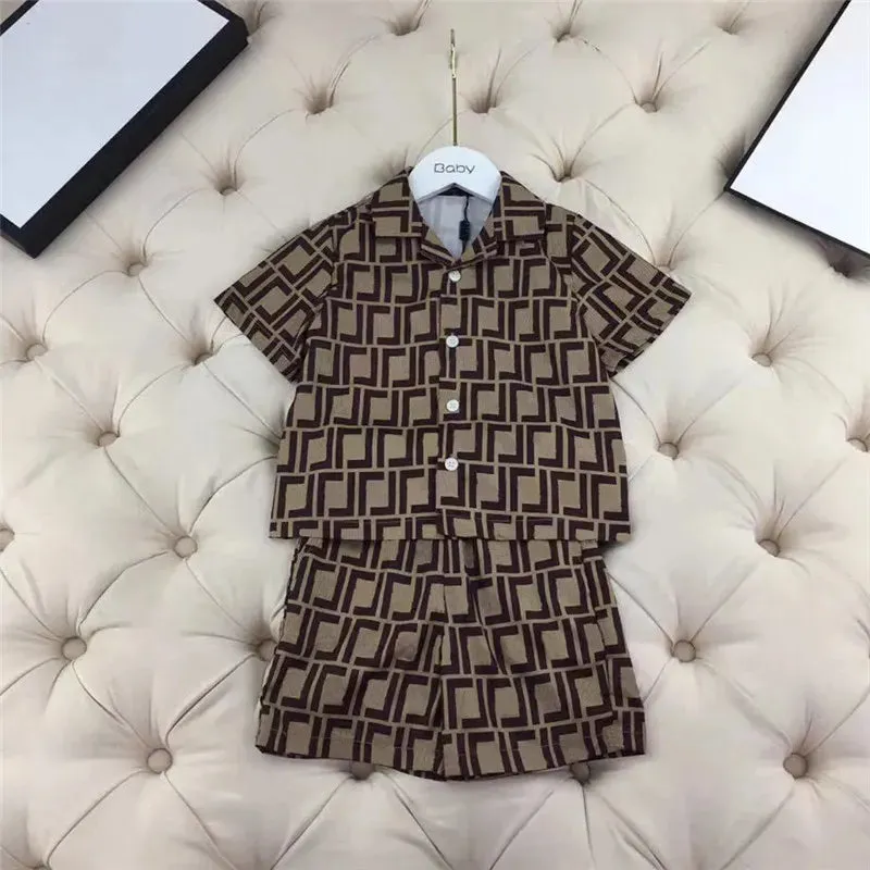 Designer Kids Clothing Sets Girls Shorts Polo Shirt Set High Quality Baby Clothes Breathable Tracksuit Full Letter Cotton Summer Outfit Kid