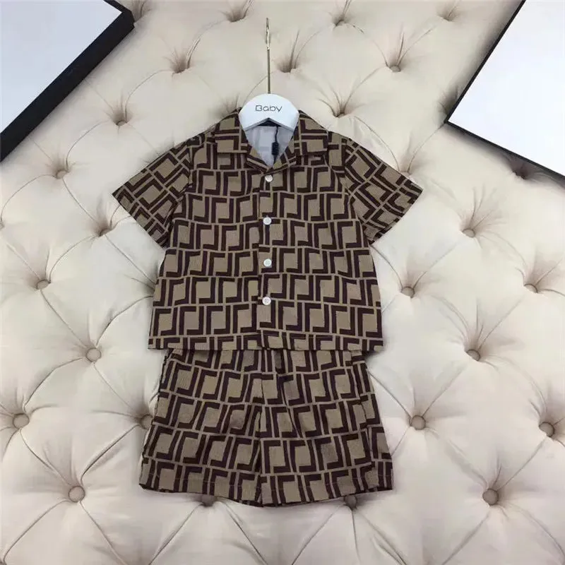 Designer Kids Clothing Sets Girls Shorts Polo Shirt Set High Quality Baby Clothes Breathable Tracksuit Full Letter Cotton Summer Outfit Kid