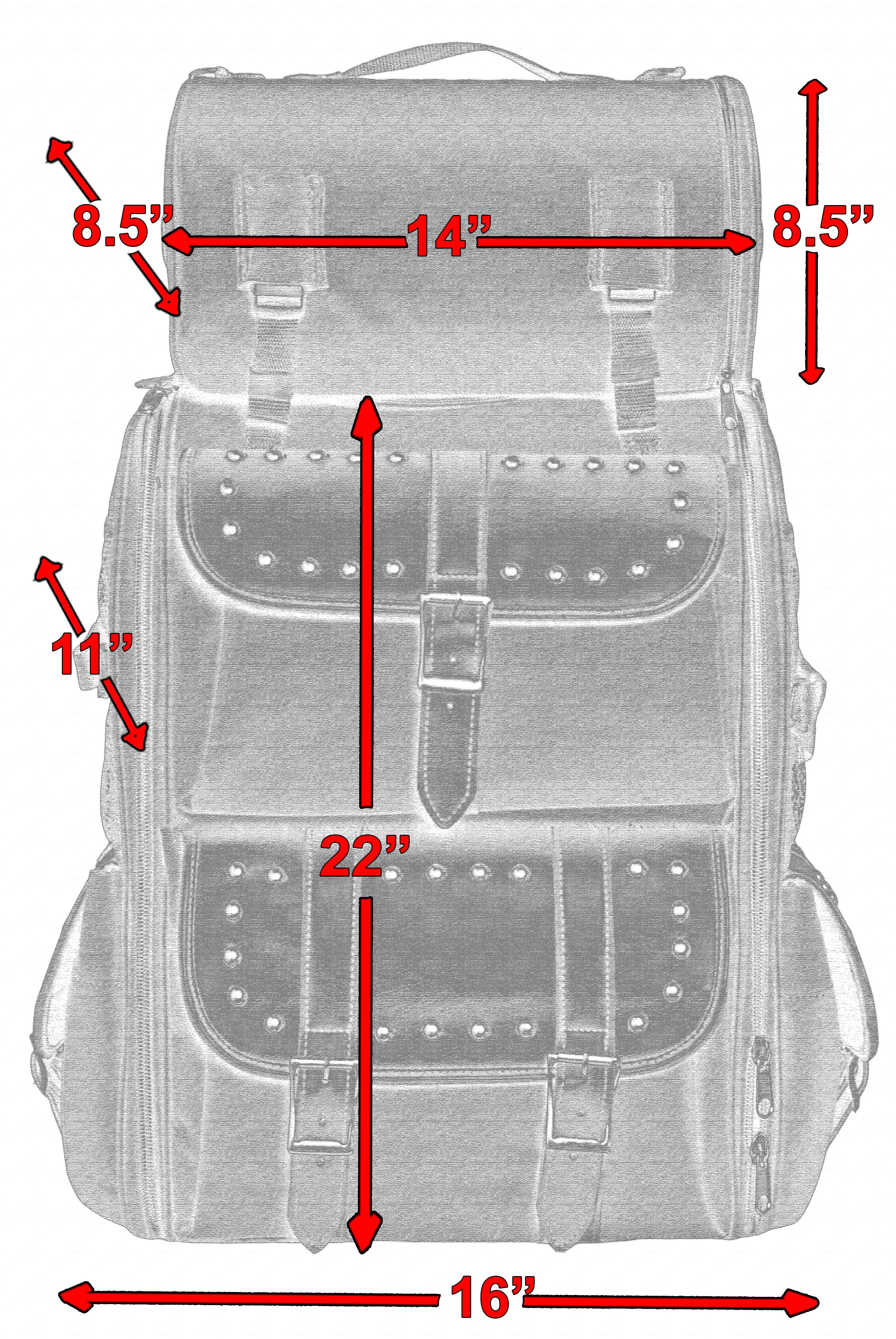 DS Updated Touring Sissy Bar Bag w/ Studs