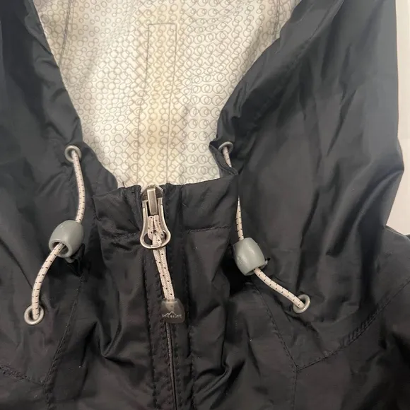 Eddie Bauer Black &amp; Gray Rain Jacket with Weather Edge Size XL
