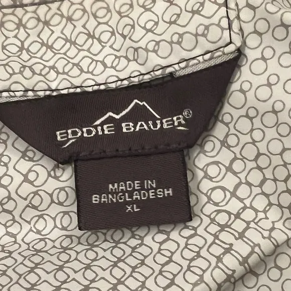 Eddie Bauer Black &amp; Gray Rain Jacket with Weather Edge Size XL