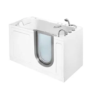 Ella's Bubbles A3058 Deluxe Air Massage Acrylic Walk-In Bathtub with Right Inward Swing Door, Thermostatic Faucet, Dual 2" Drains, 30x55x38, White