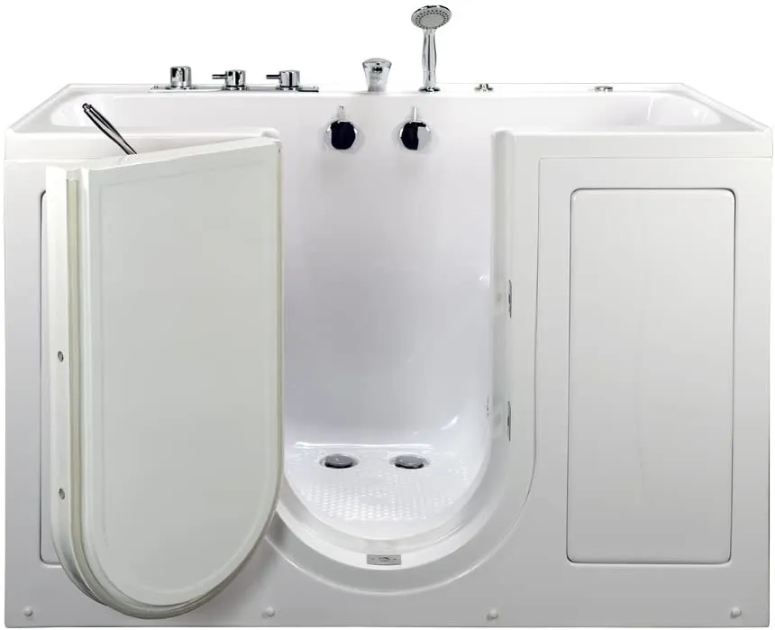 Ella's Bubbles O2SA3060 Tub4Two Acrylic Walk-In Whirlpool Bathtub, 0, White