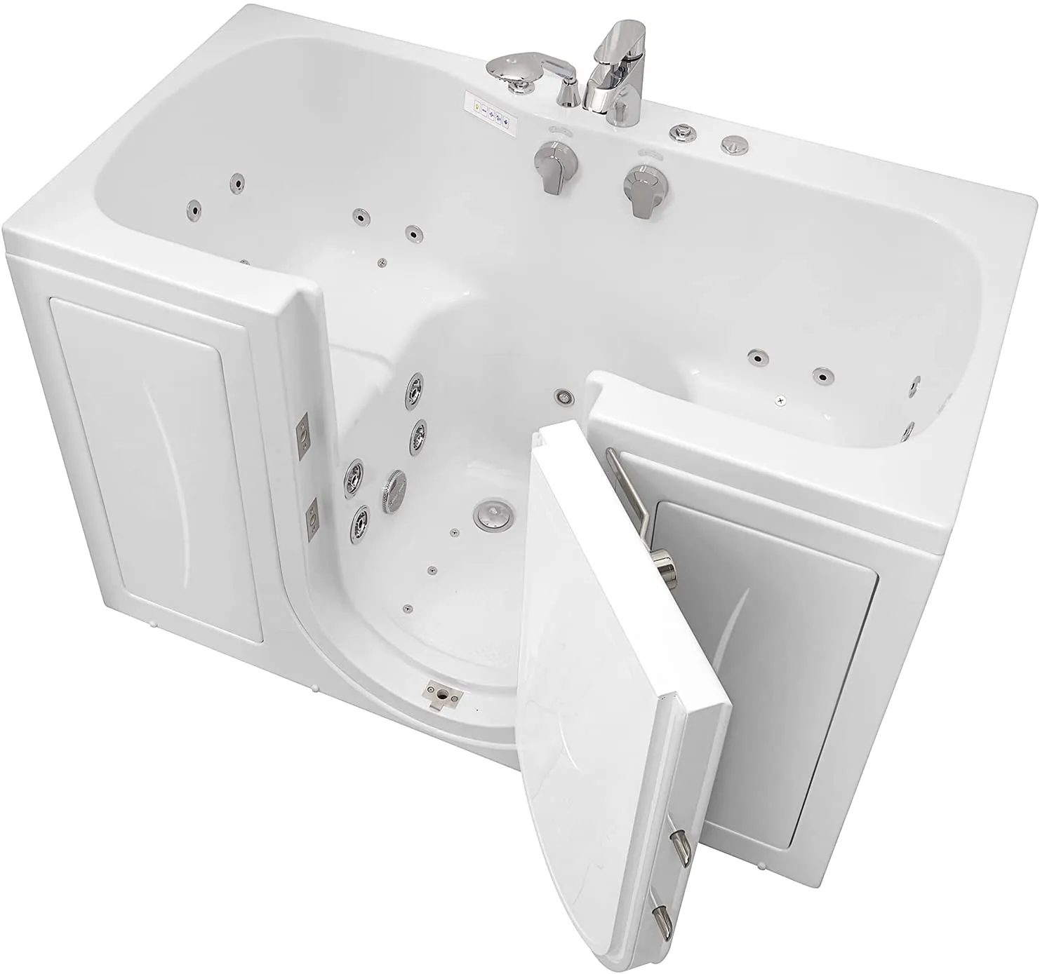 Ella's Bubbles O2SA3060 Tub4Two Acrylic Walk-In Whirlpool Bathtub, 0, White