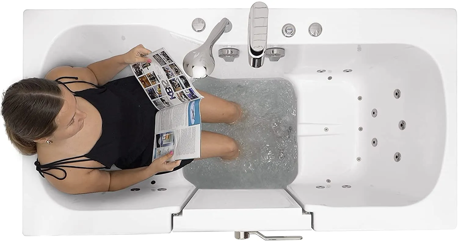 Ella's Bubbles O2SA3060 Tub4Two Acrylic Walk-In Whirlpool Bathtub, 0, White