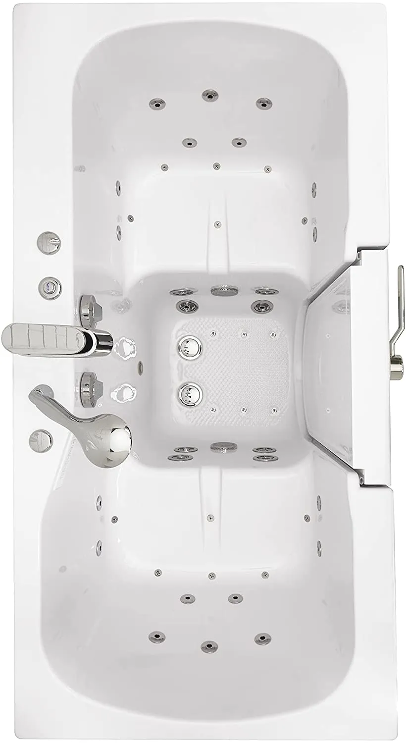Ella's Bubbles O2SA3060 Tub4Two Acrylic Walk-In Whirlpool Bathtub, 0, White