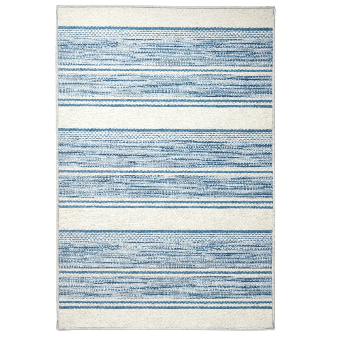 Ellington Stripe Blue Machine Washable Rug