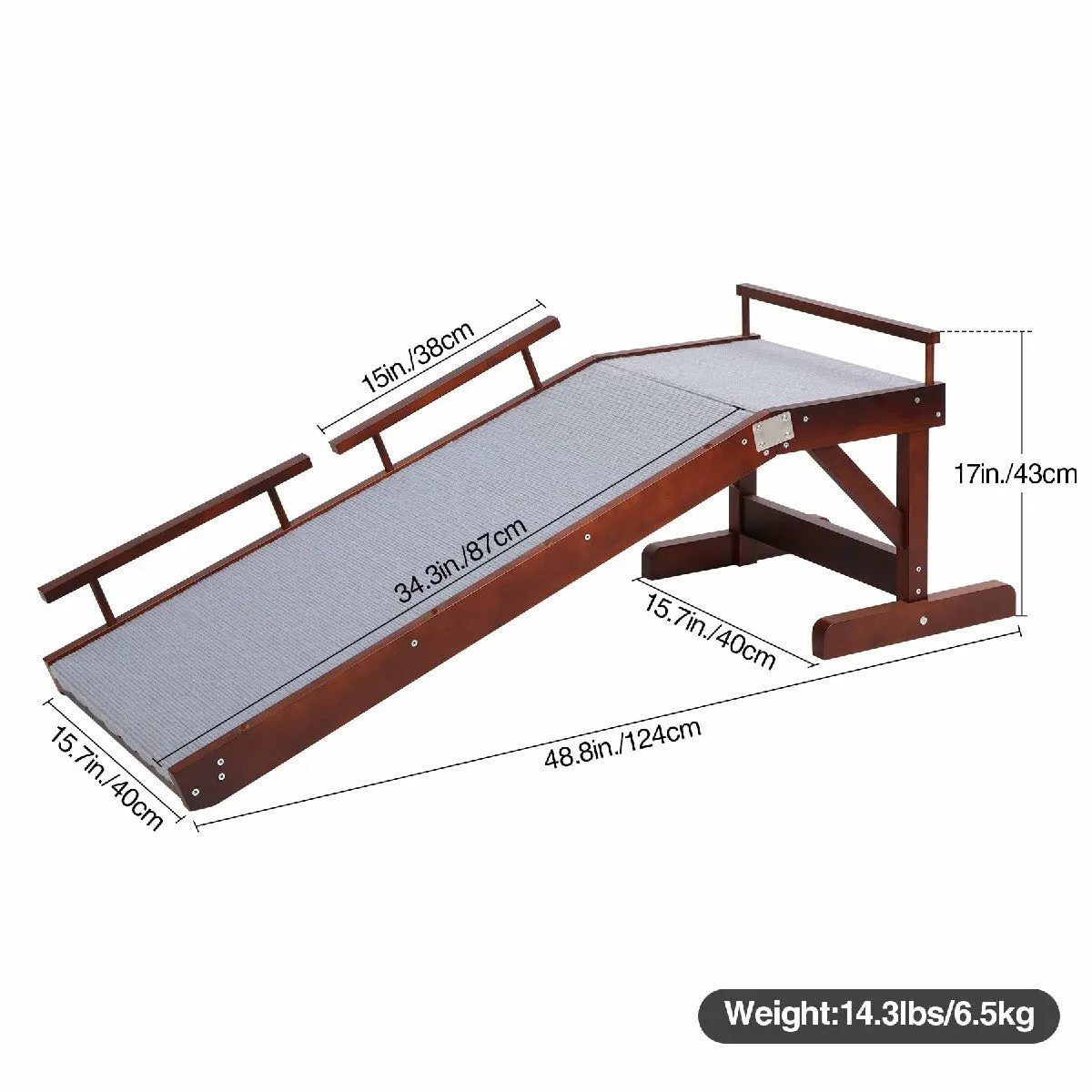 Extra Long Dog Ramp for Bed & Couch, Heavy Duty, Non-Slip
