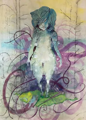 Finished  Large Original Watercolor by Nancy Tobin