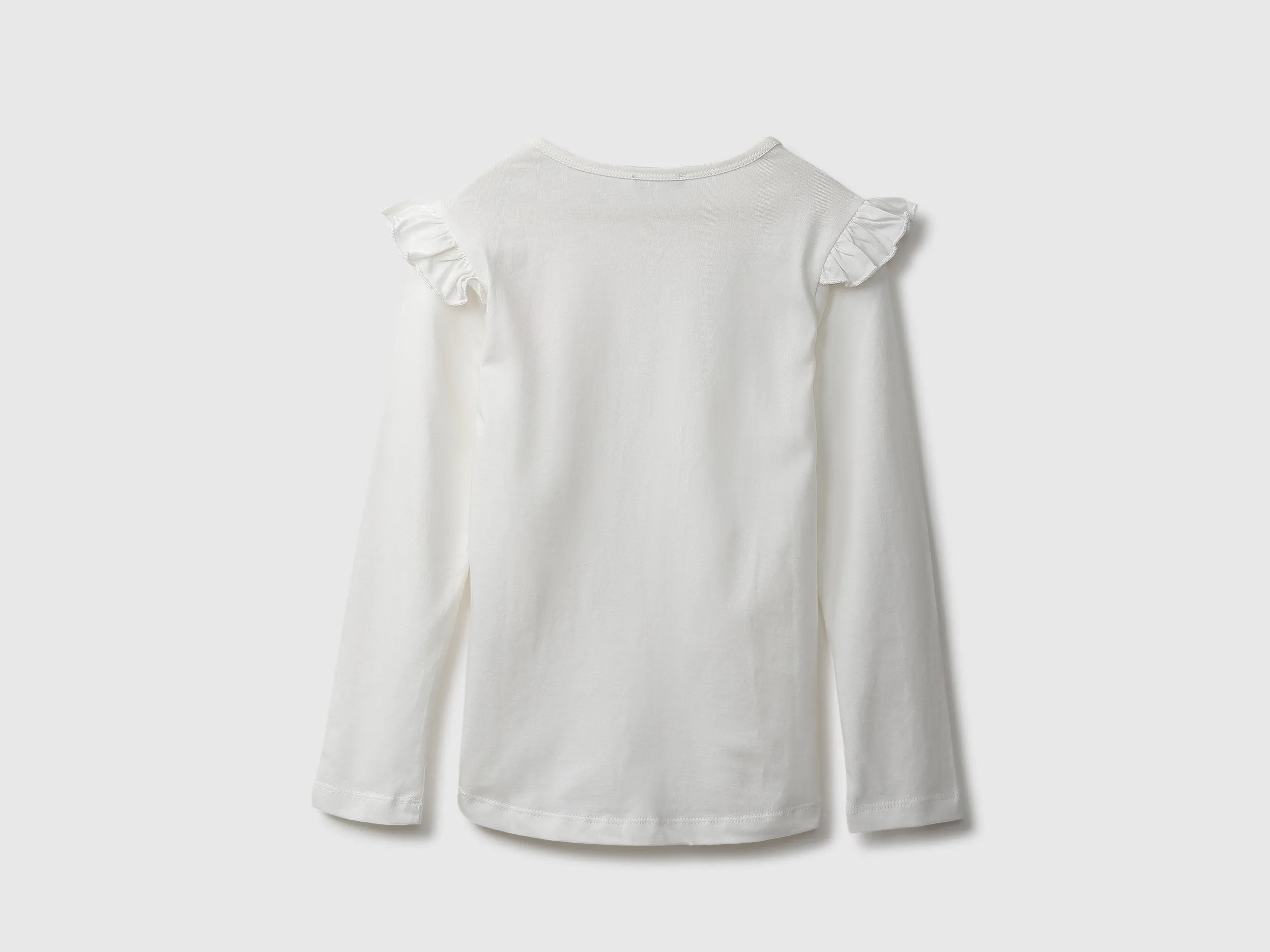 Floral Applique White Top