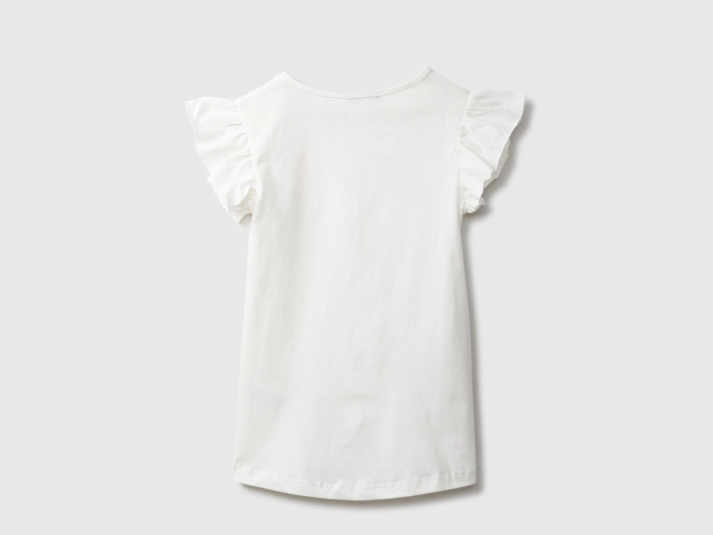 Floral Applique White Top