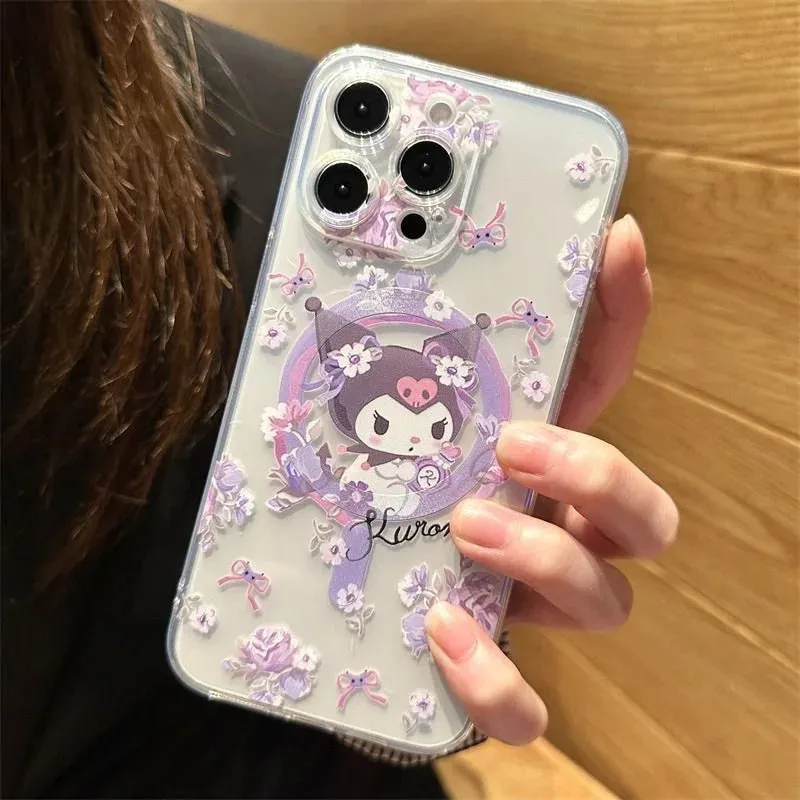Floral Darkness with Kuromi | MagSafe Phone Case