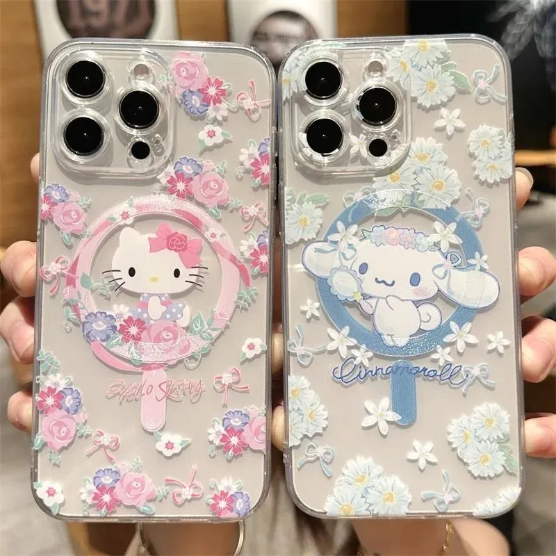 Floral Darkness with Kuromi | MagSafe Phone Case