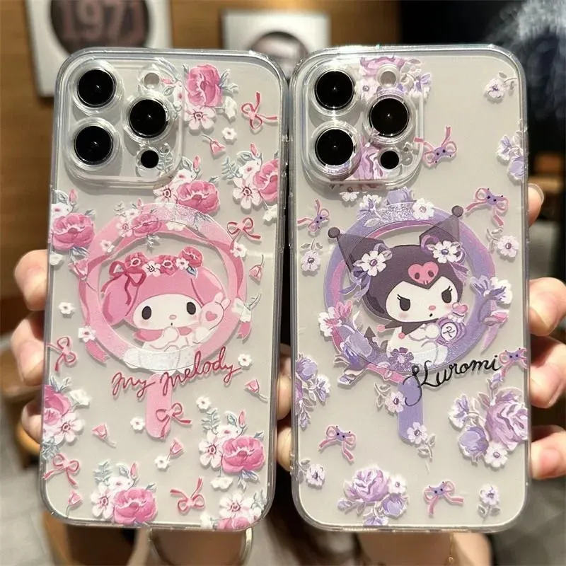 Floral Darkness with Kuromi | MagSafe Phone Case