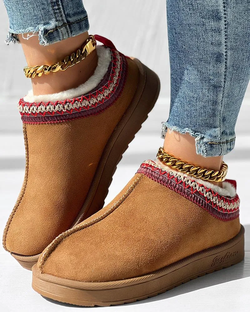 Fuzzy Winter Lined Snow Boots