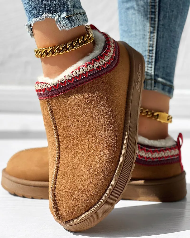 Fuzzy Winter Lined Snow Boots