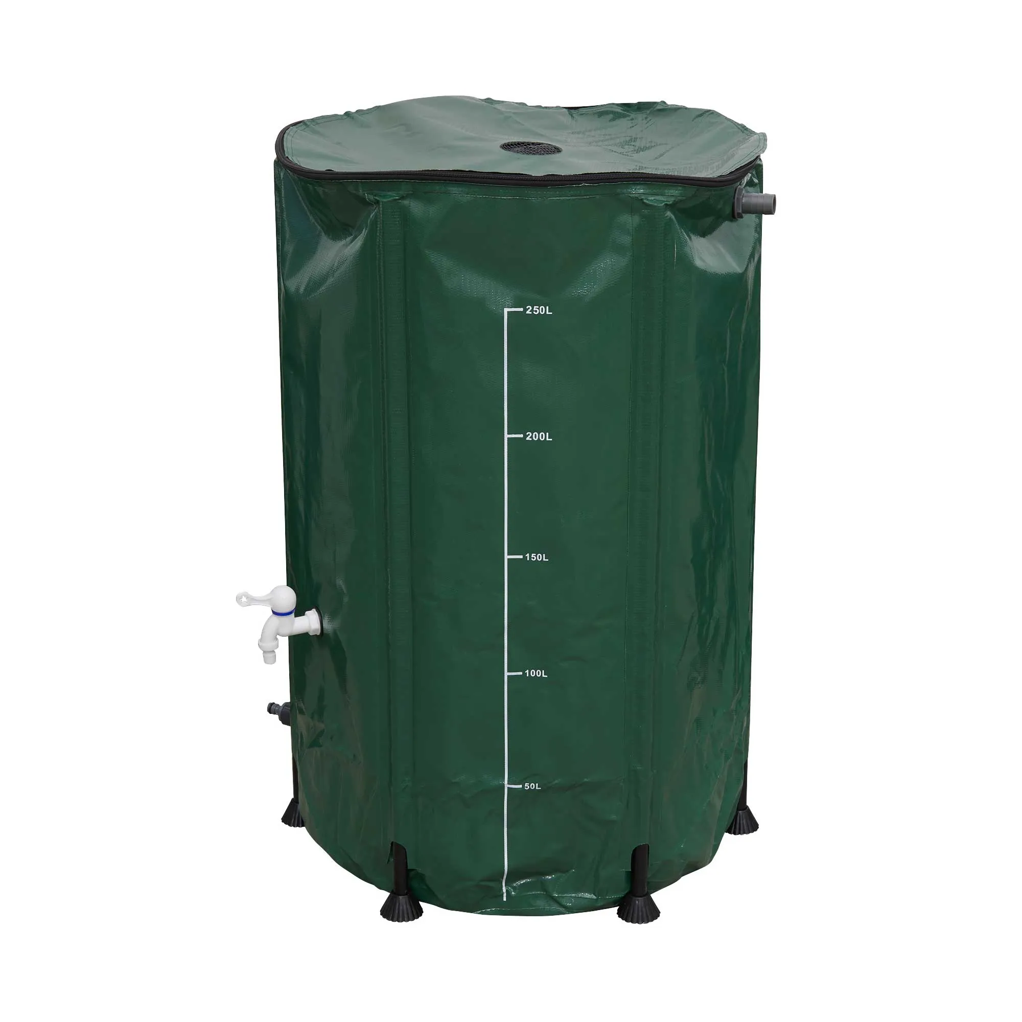 Garden Water Butt, Collapsible PVC with Zipped Lid & Drain Tap, 250L - DG9