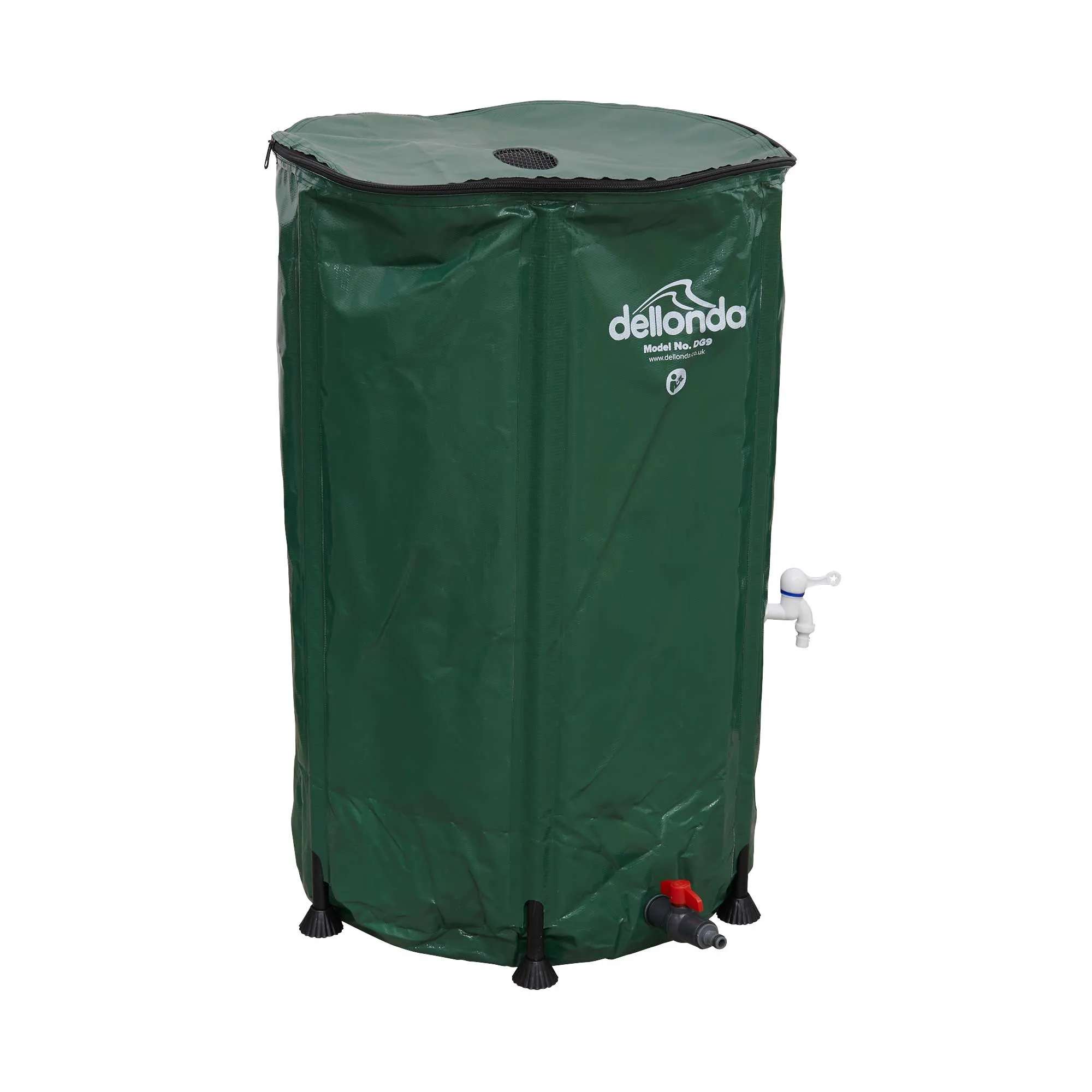 Garden Water Butt, Collapsible PVC with Zipped Lid & Drain Tap, 250L - DG9