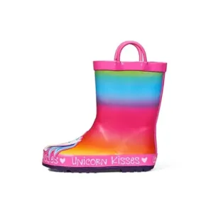 Girl Rain Boots Rubber Red Unicorn Kids Shoes - KKOMFORME