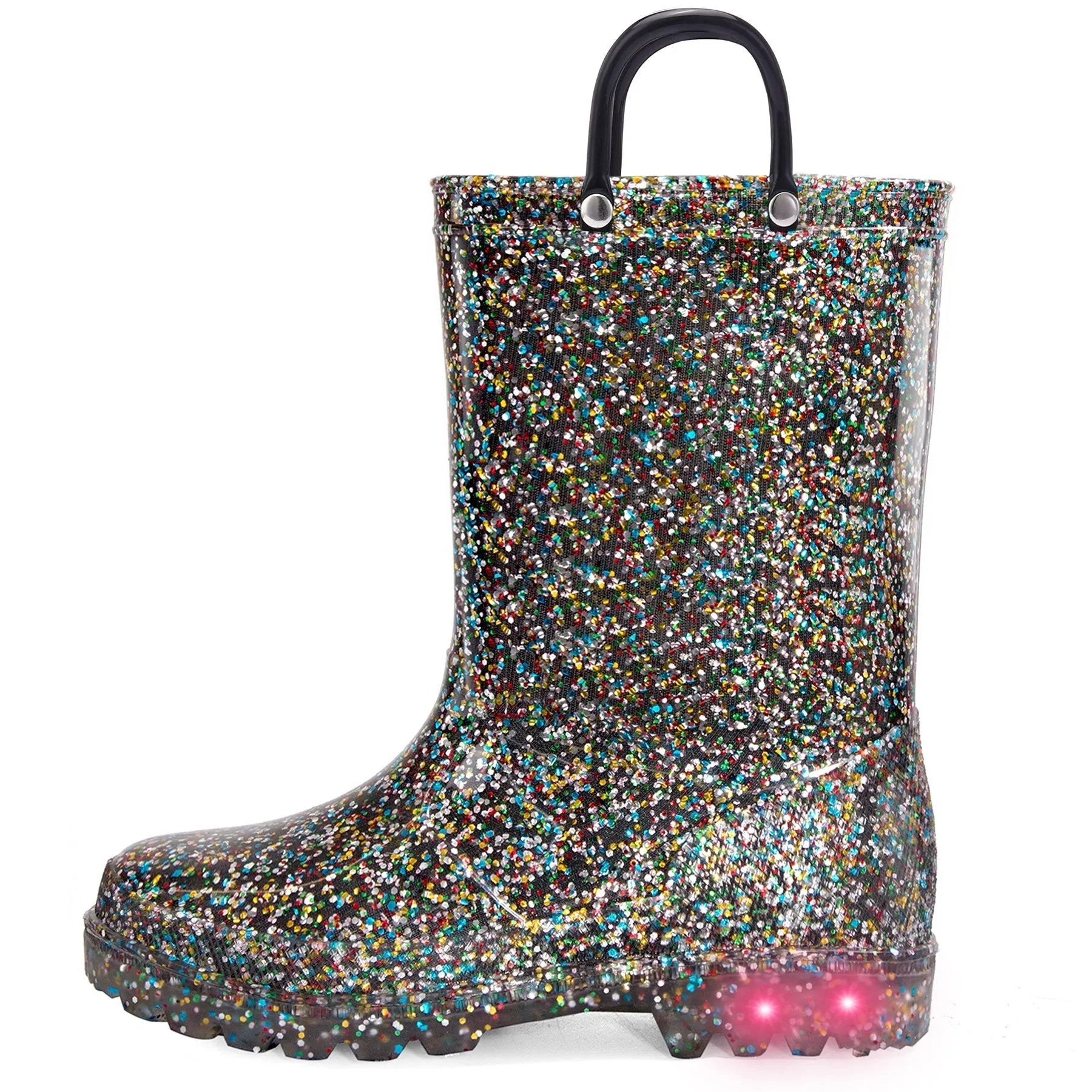 Glitter Easy-On Handle Kids Rain Boots