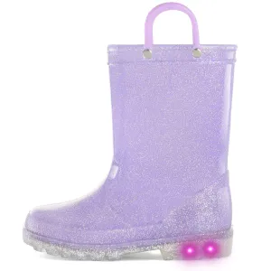 Glitter Easy-On Handle Kids Rain Boots