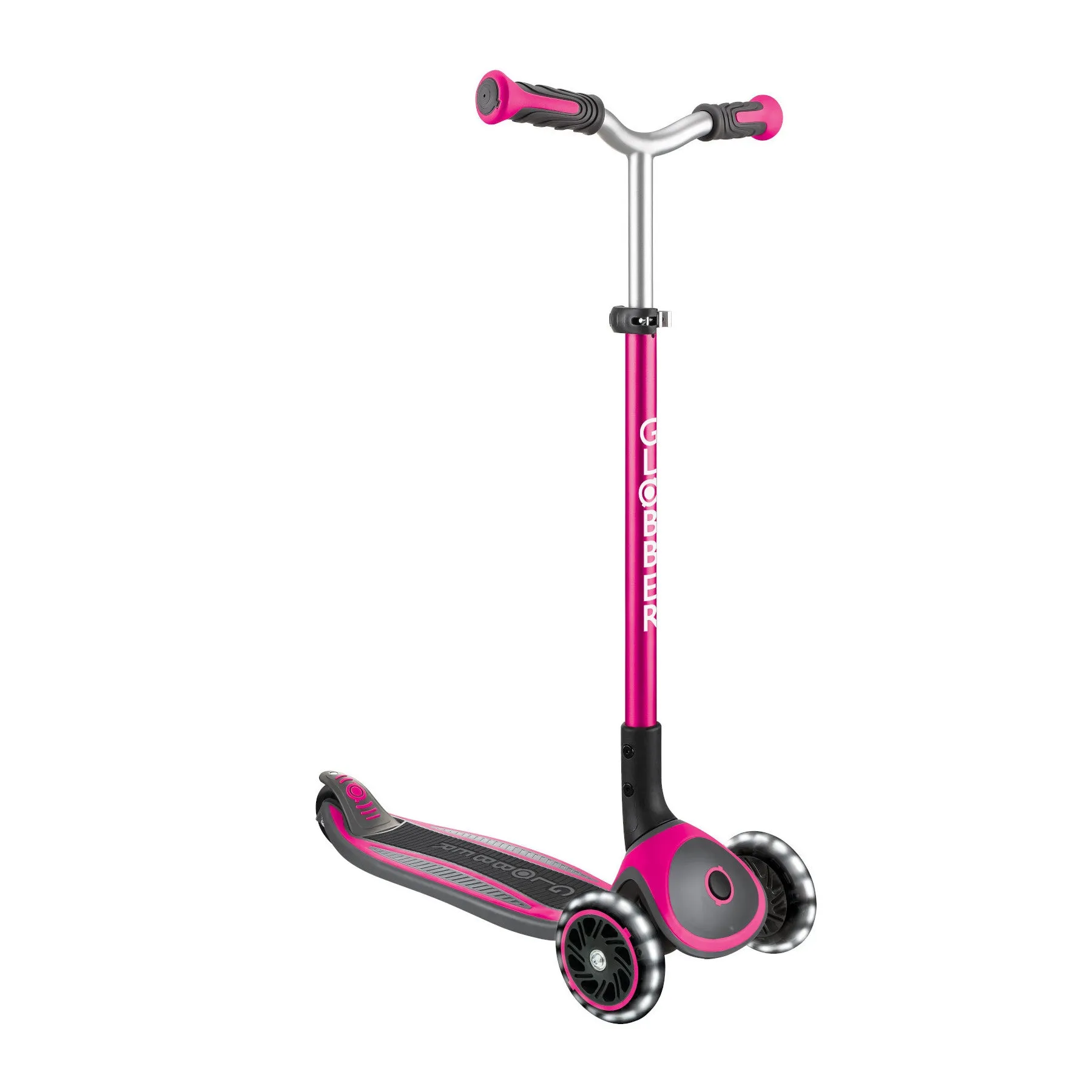 Globber Master Lights 3-Wheels Kids Scooter – Deep Pink