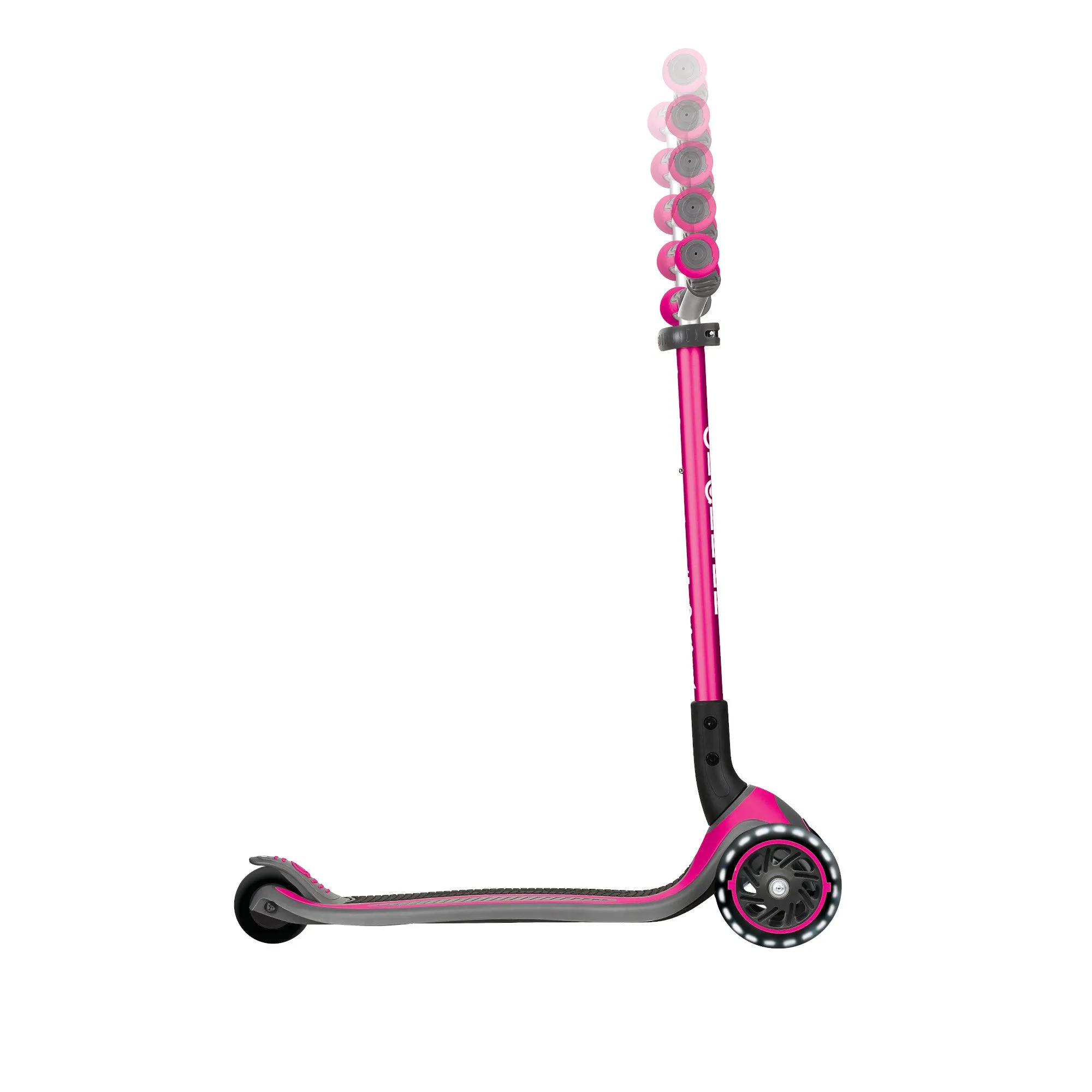 Globber Master Lights 3-Wheels Kids Scooter – Deep Pink