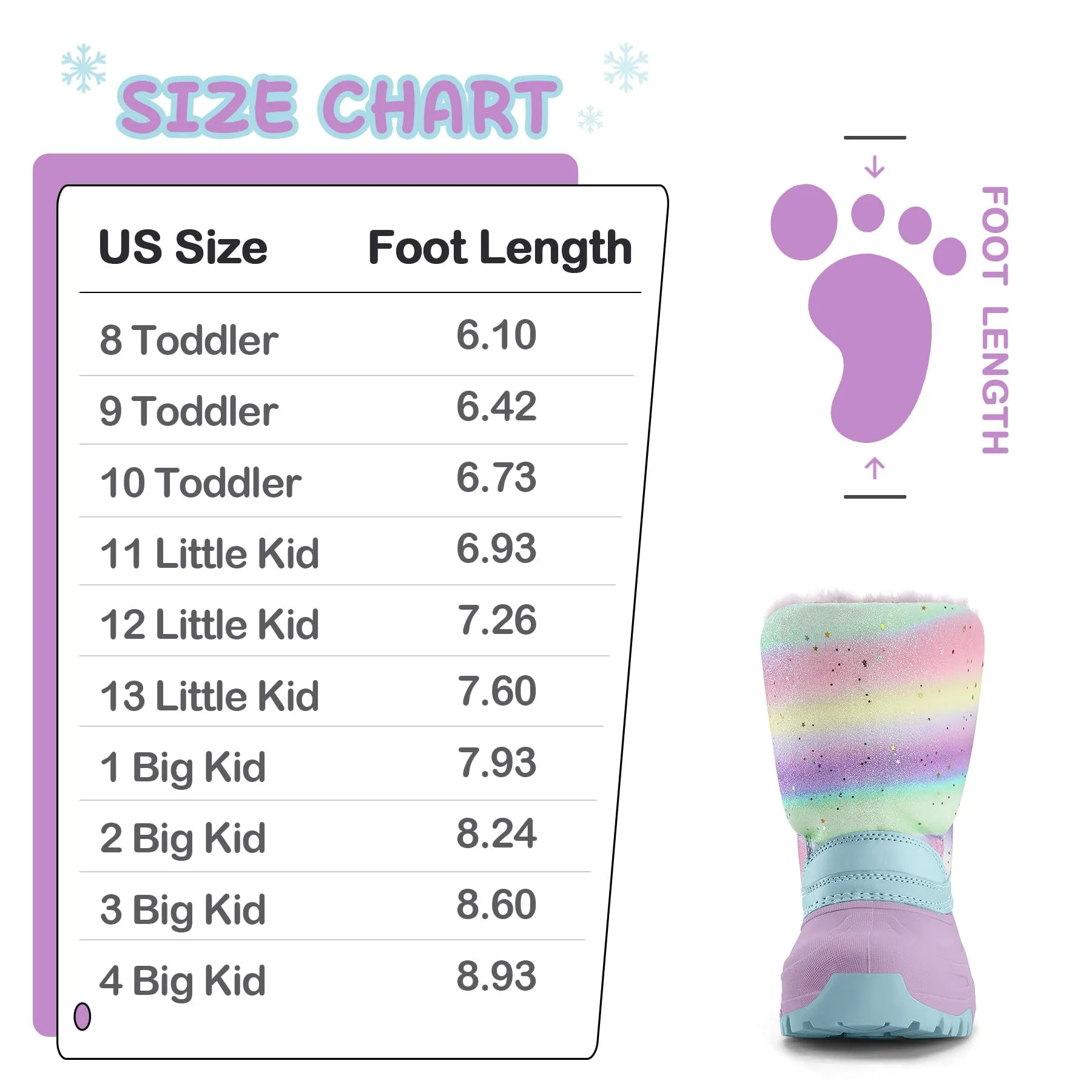 Gradient Glitter Flower Snow Boots