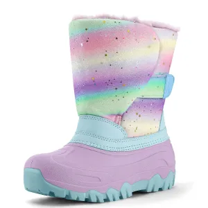 Gradient Glitter Flower Snow Boots