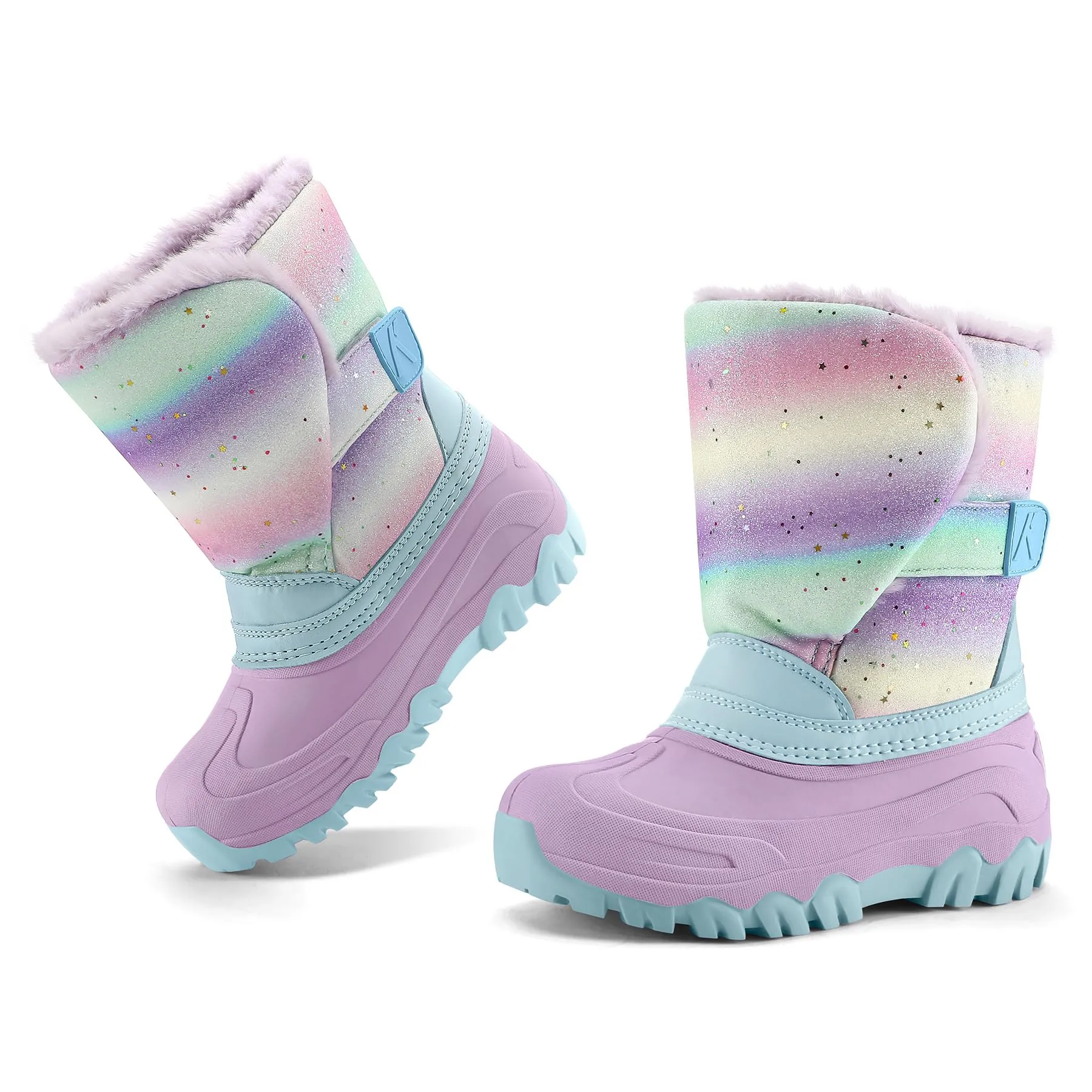 Gradient Glitter Flower Snow Boots