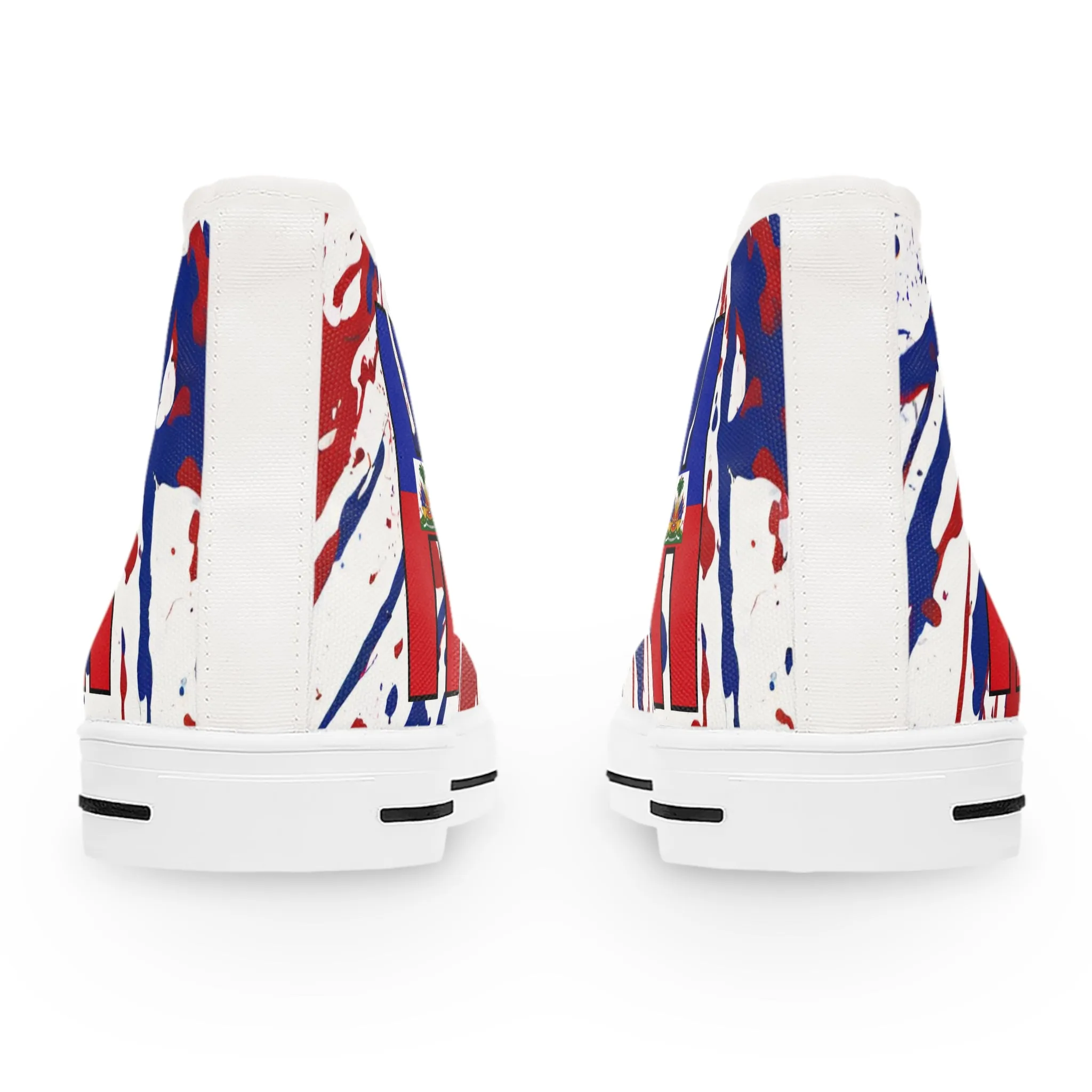 Haitian Flag High Top Sneakers - Unique Colorful Style for Women