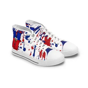 Haitian Flag High Top Sneakers - Unique Colorful Style for Women