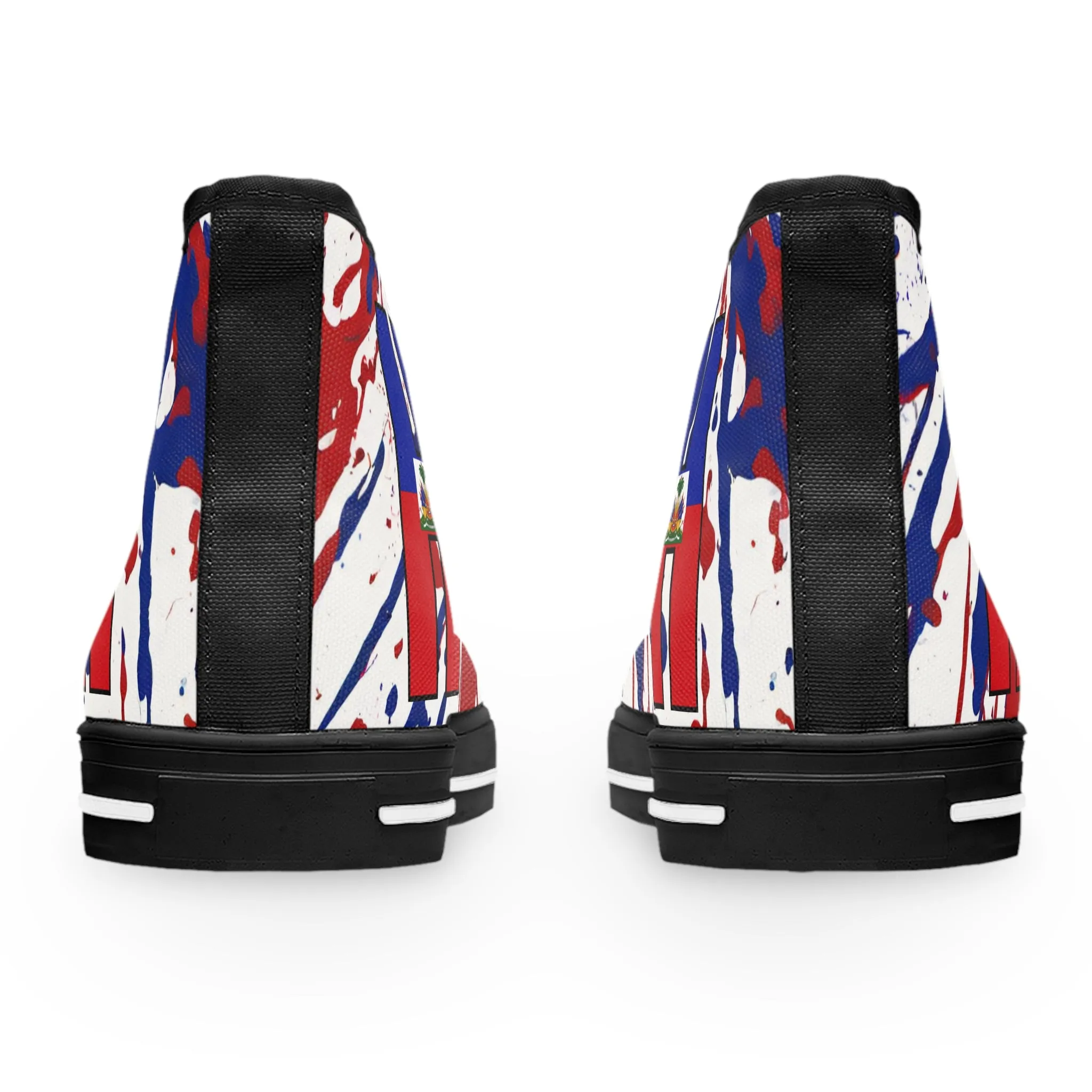 Haitian Flag High Top Sneakers - Unique Colorful Style for Women