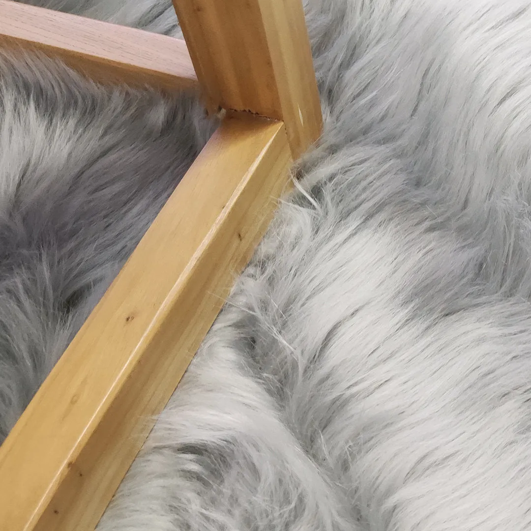Haja Handmade Shag Faux Sheepskin Gray Area Rug Everly Quinn Rug Size: Rectangle 5' x 8'