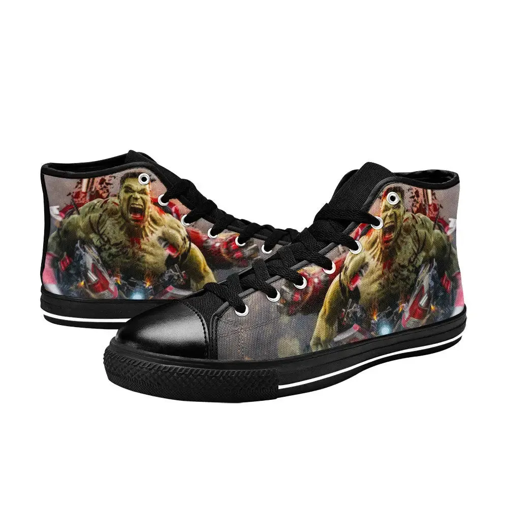 Hulk vs HulkBuster Iron Man Shoes High Top Sneakers for Kids and Adults