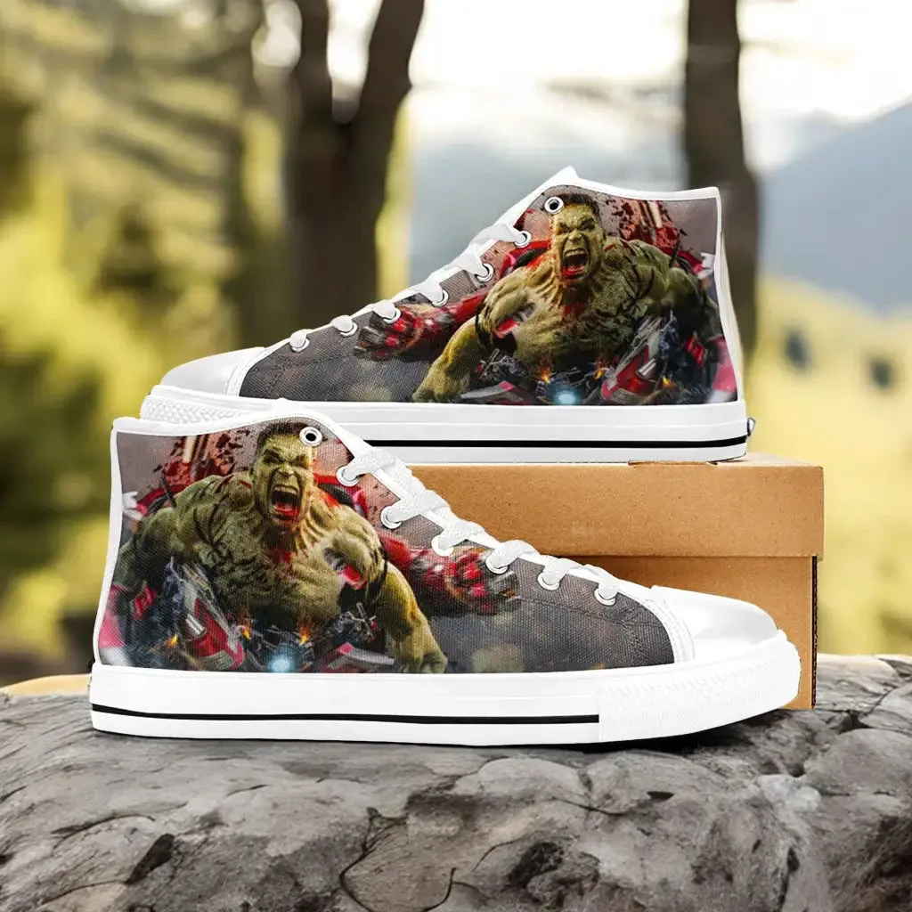 Hulk vs HulkBuster Iron Man Shoes High Top Sneakers for Kids and Adults