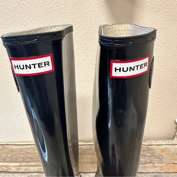 Hunter Rain Boots Black womens 5 Wellies